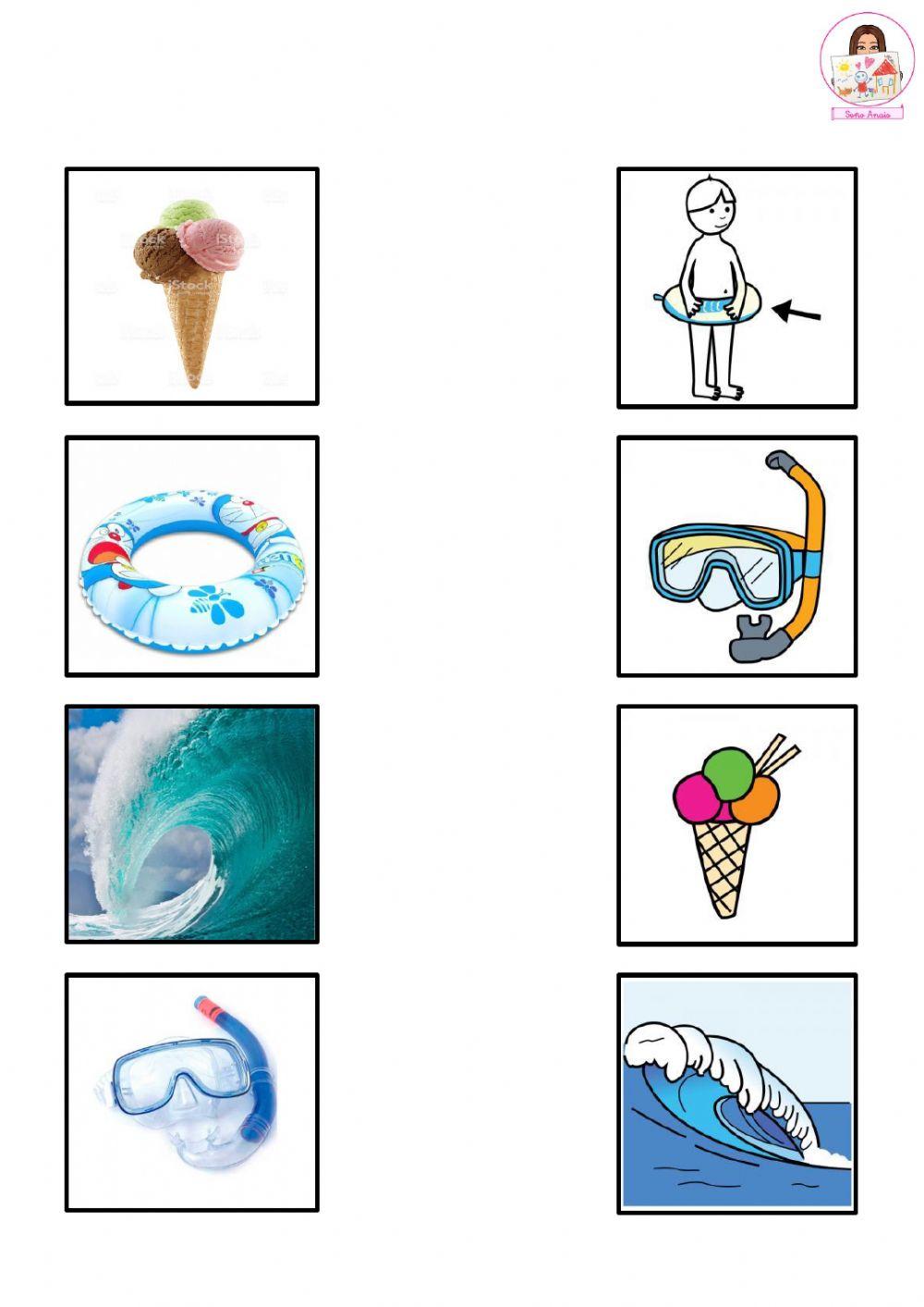 Une cada imagen real con su pictograma