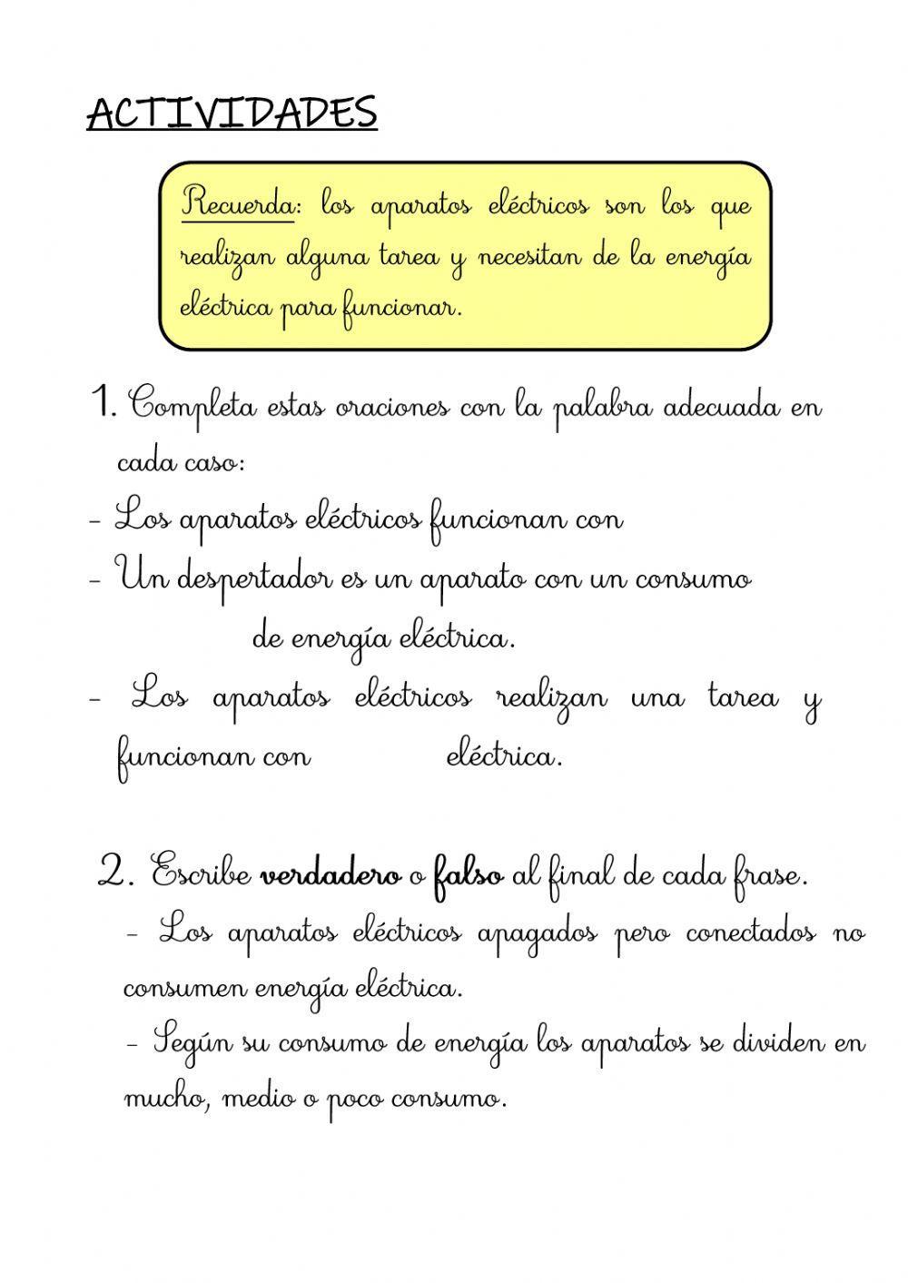 Consumo y ahorro de energía eléctrica