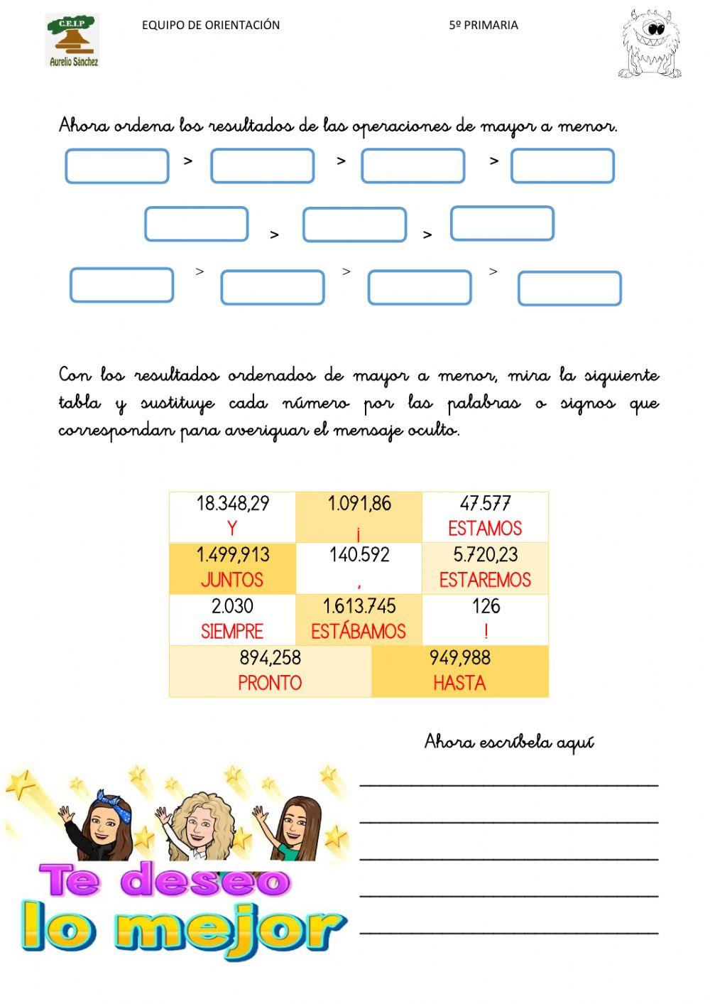 Emoaurelio. Operaciones despedida. 5º E.P