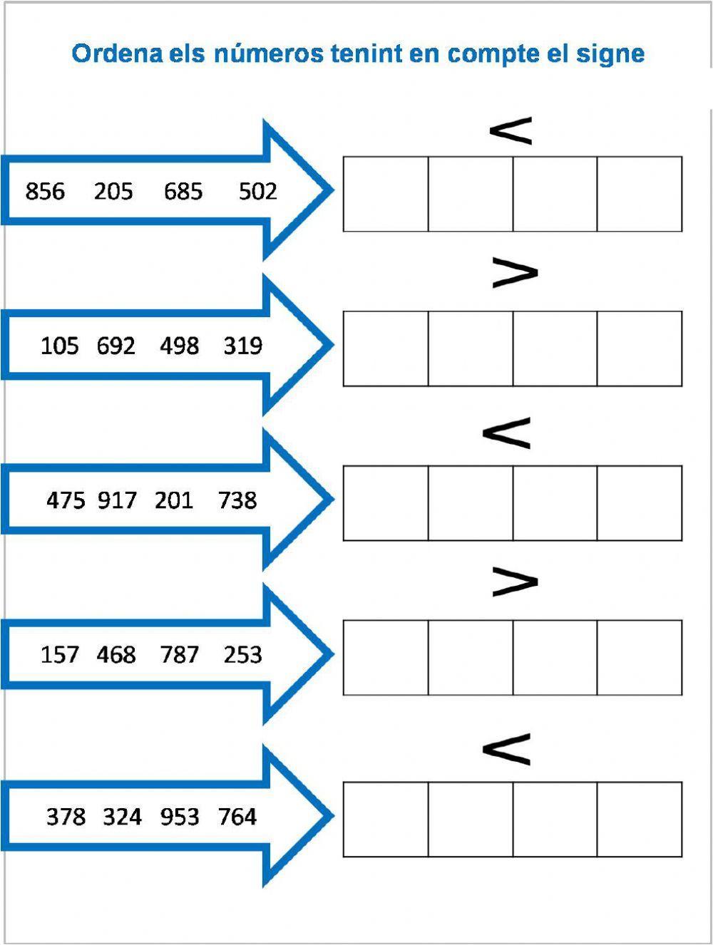 Numeració fins al 999