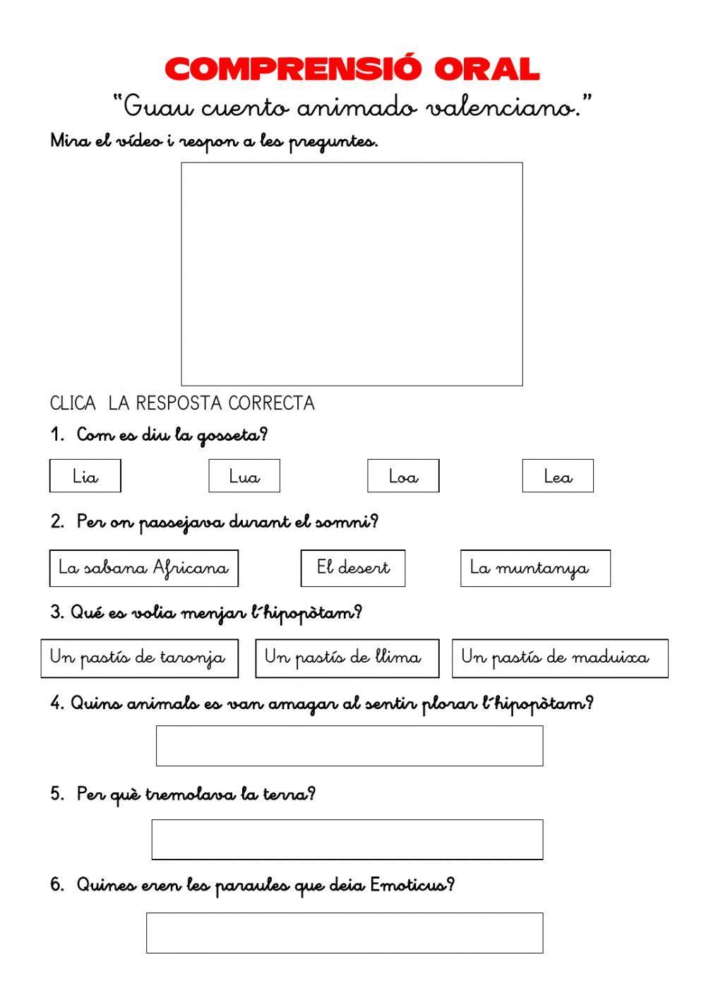 Comprensió oral Comprensió oral