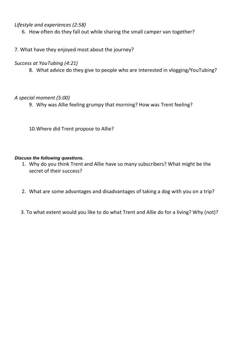 Listening comprehension