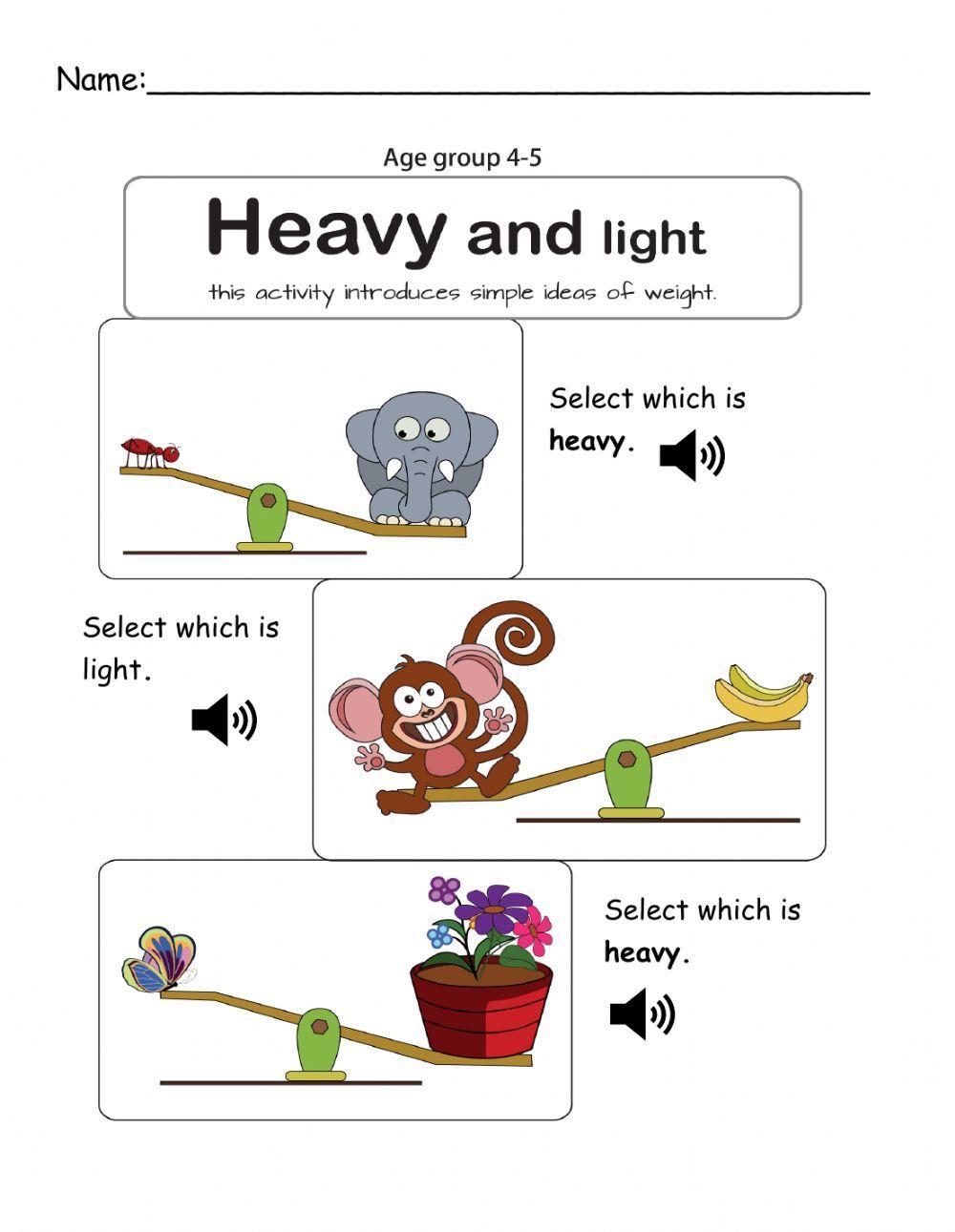 heavy-and-light-activity-live-worksheets