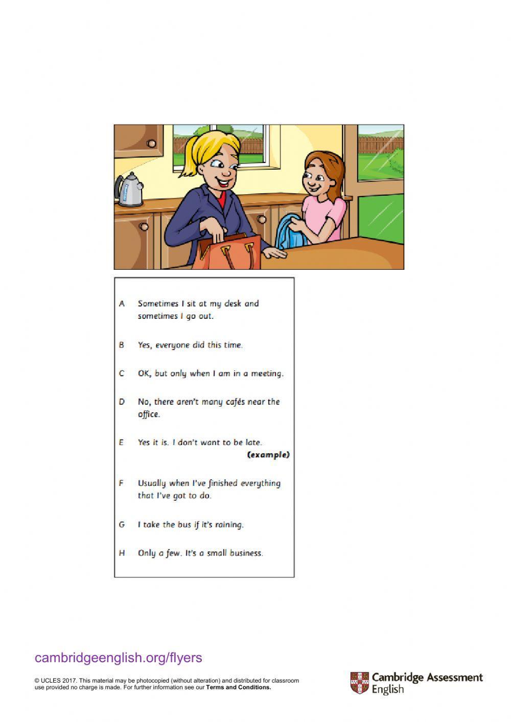 Flyers Practice - Reading and Writing 1-3