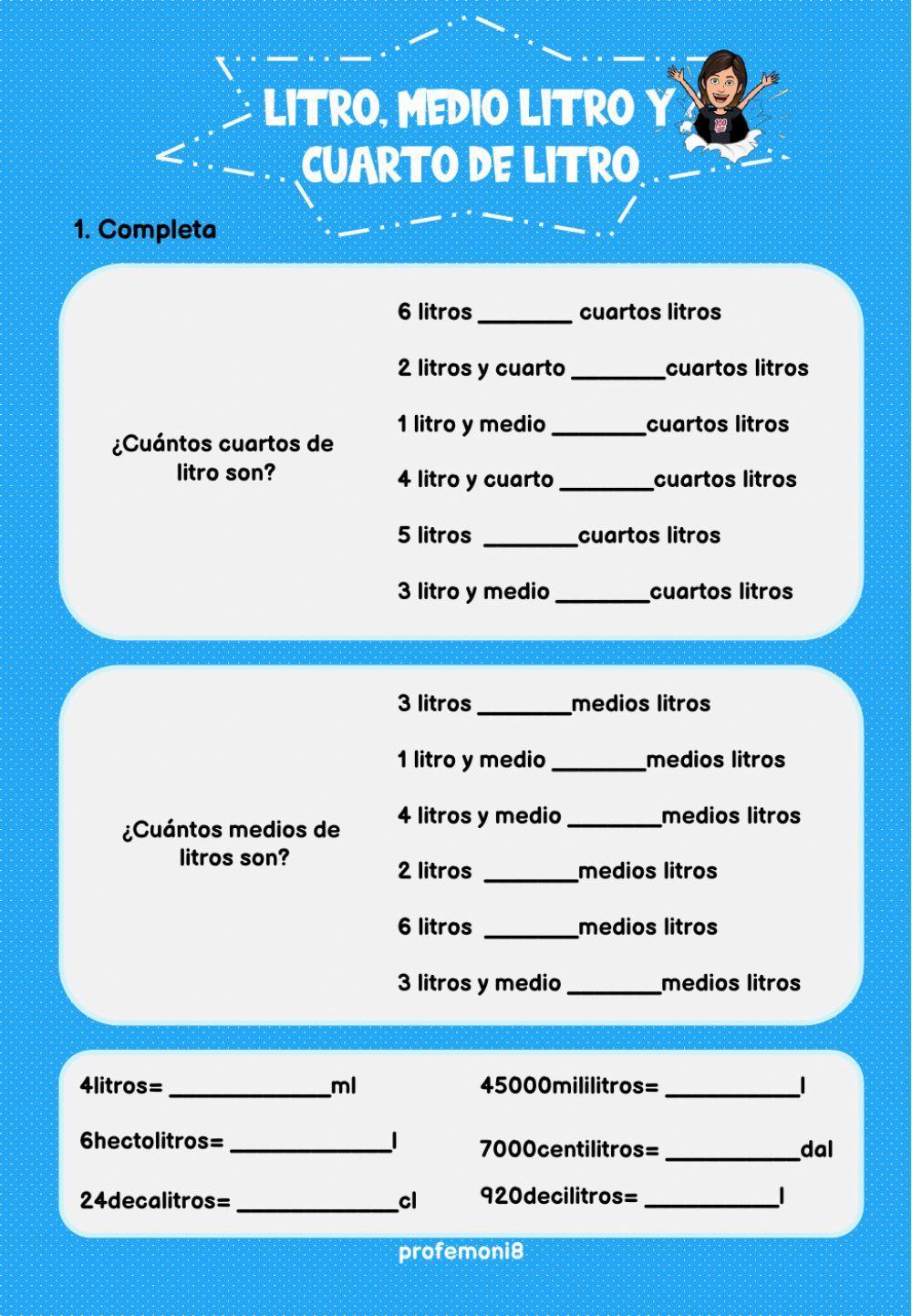 Litro-medio litro-cuarto litro