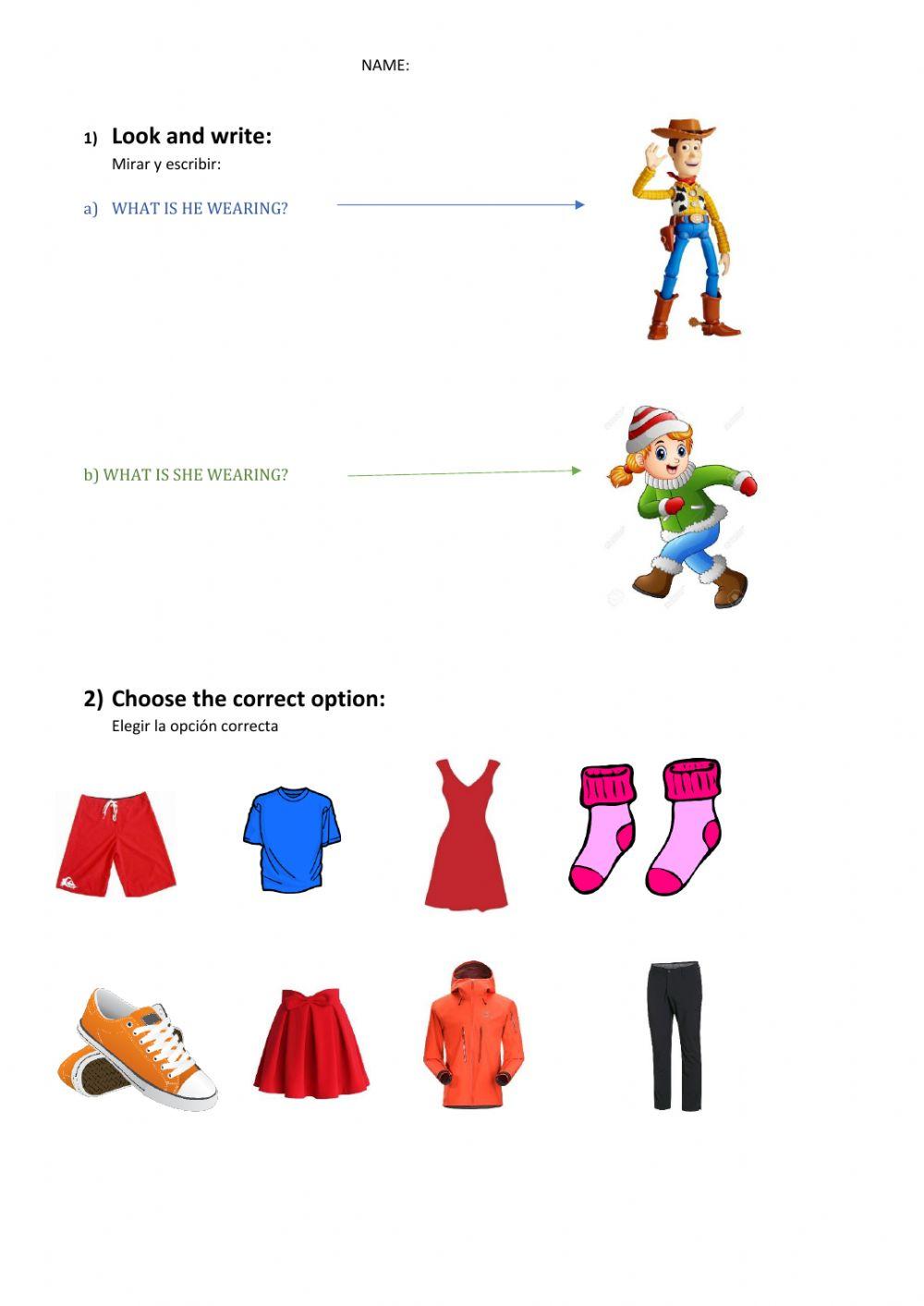 Clothes and Home activities