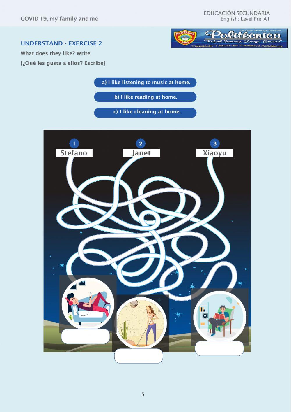 Lesson 12: What I like to do at home.