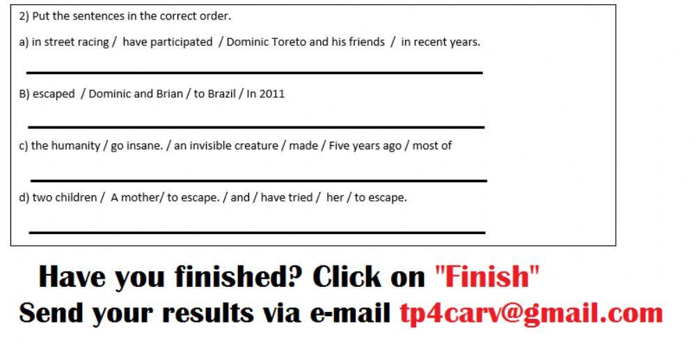 Put the sentences in order