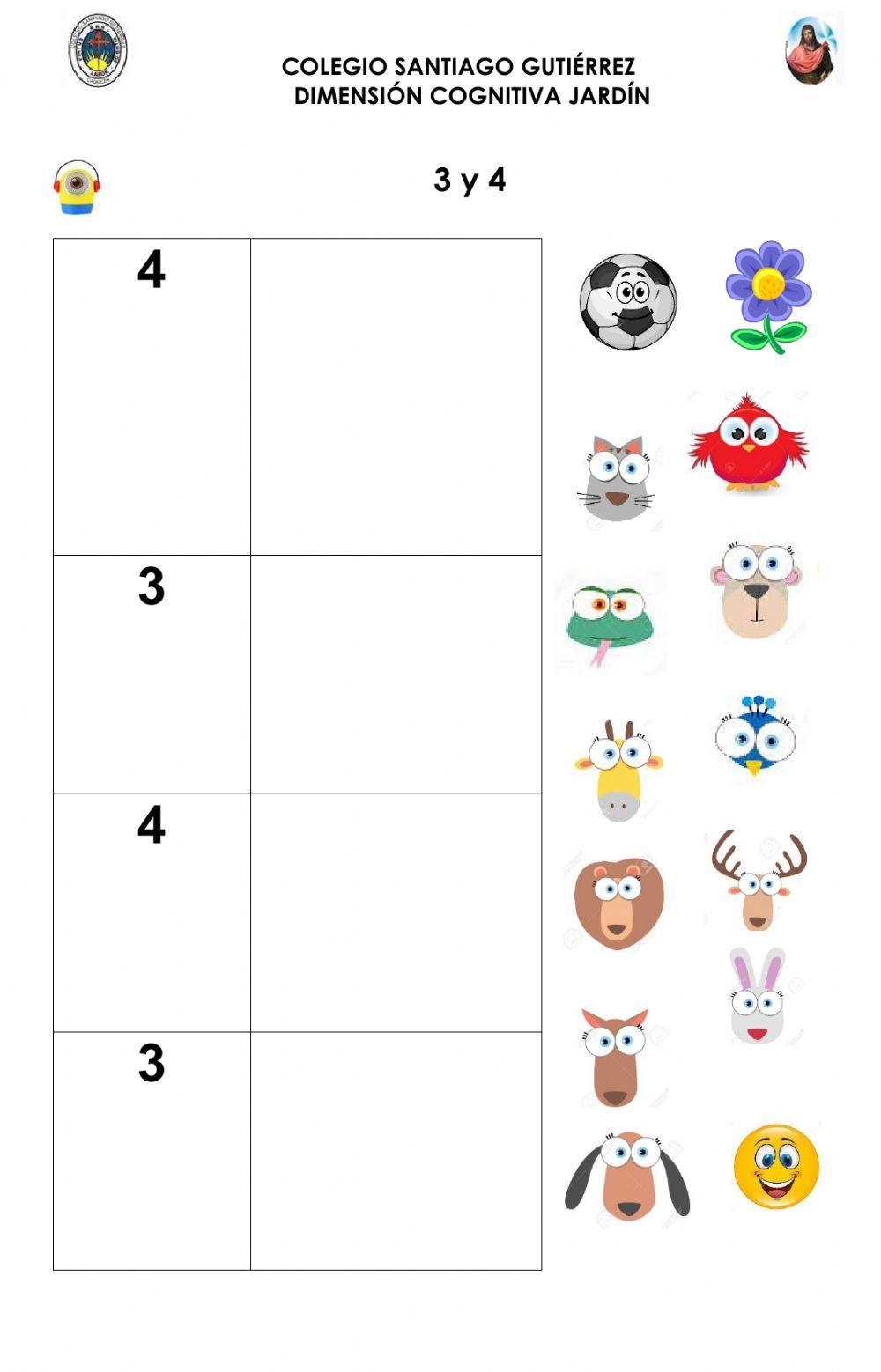 Los números (1 a 4)