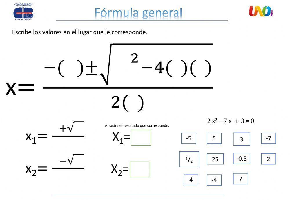 Ecuaciones cuadráticas