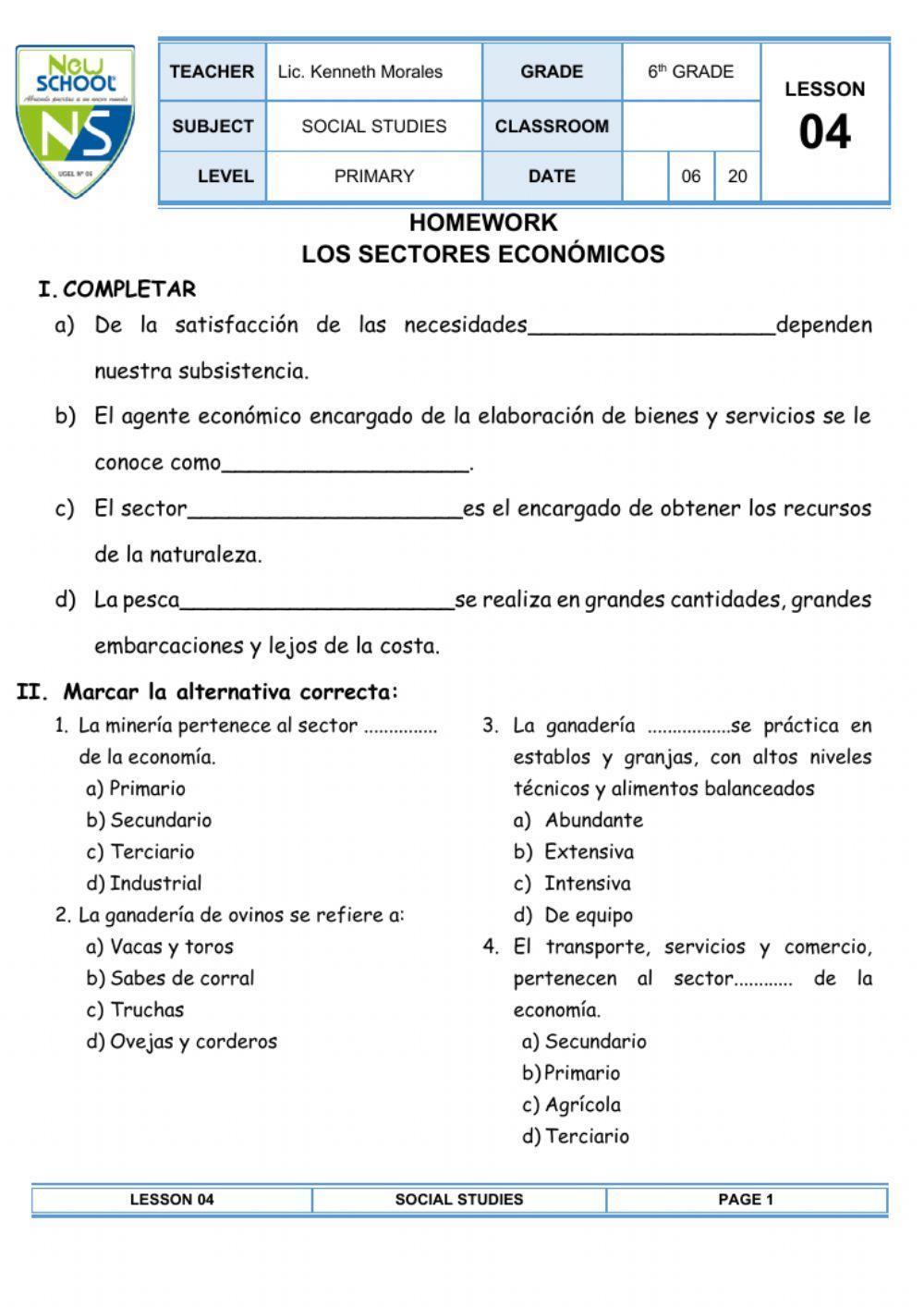 Los sectores económicos