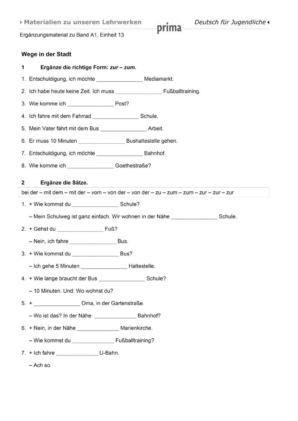 Dativpräpositionen, Orientierung