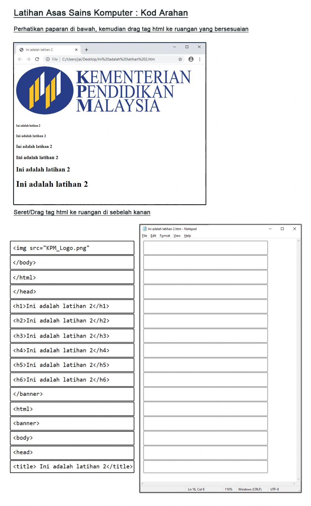 Kod Arahan HTML - bahagian 2