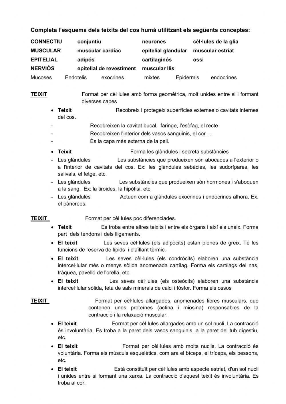 Teixits del cos humà