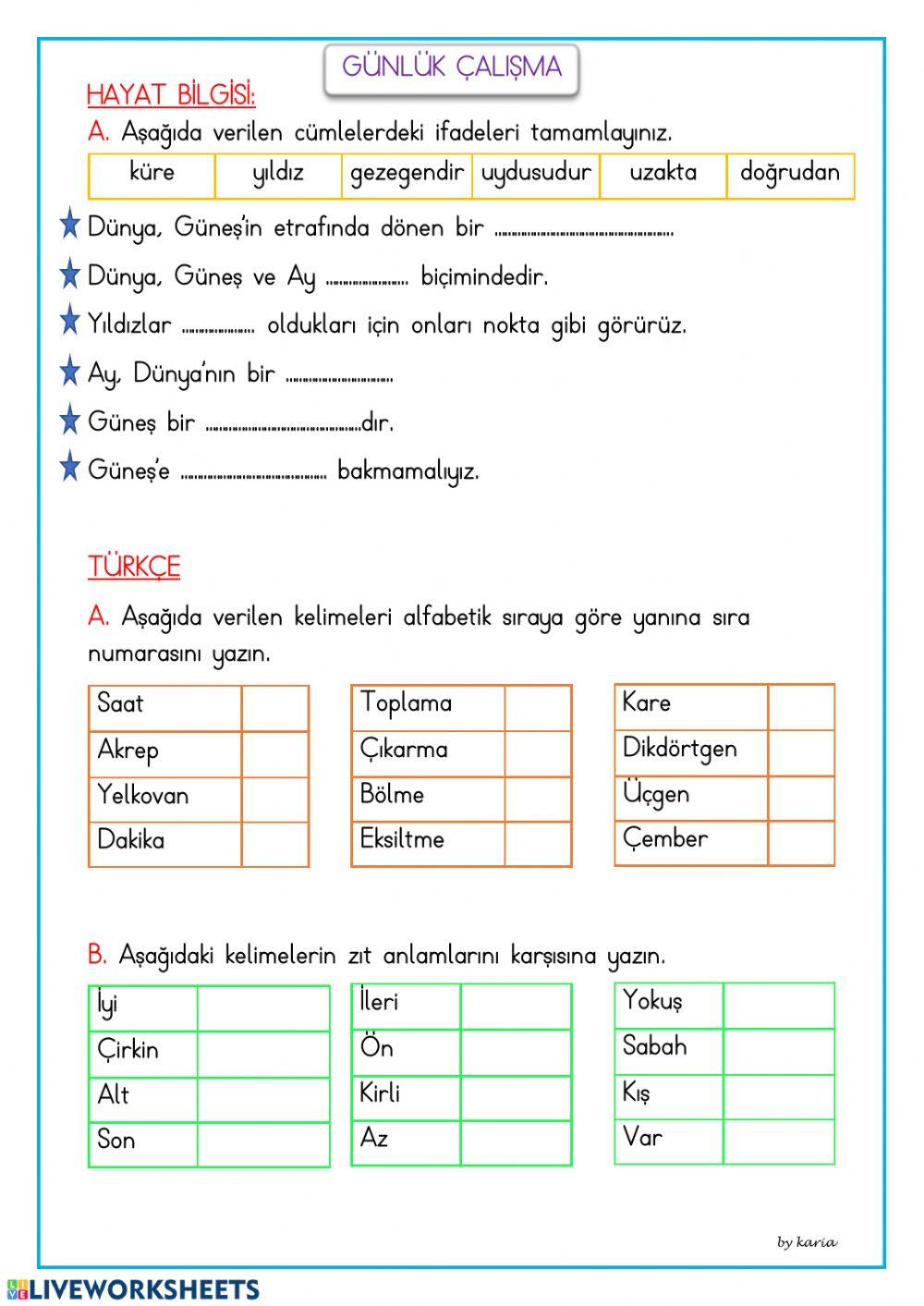 Günlük çalışma 46