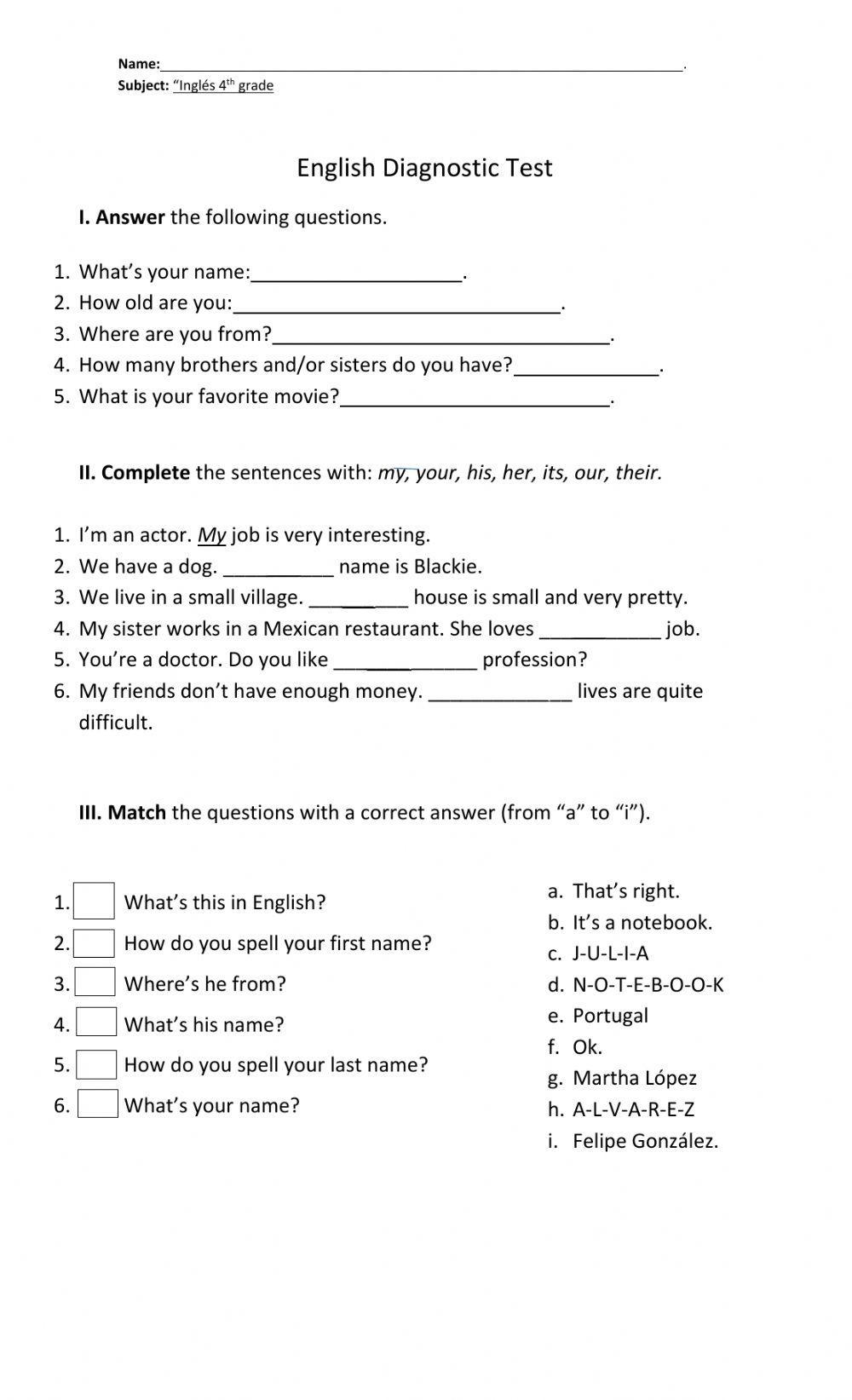 Diagnostic Test
