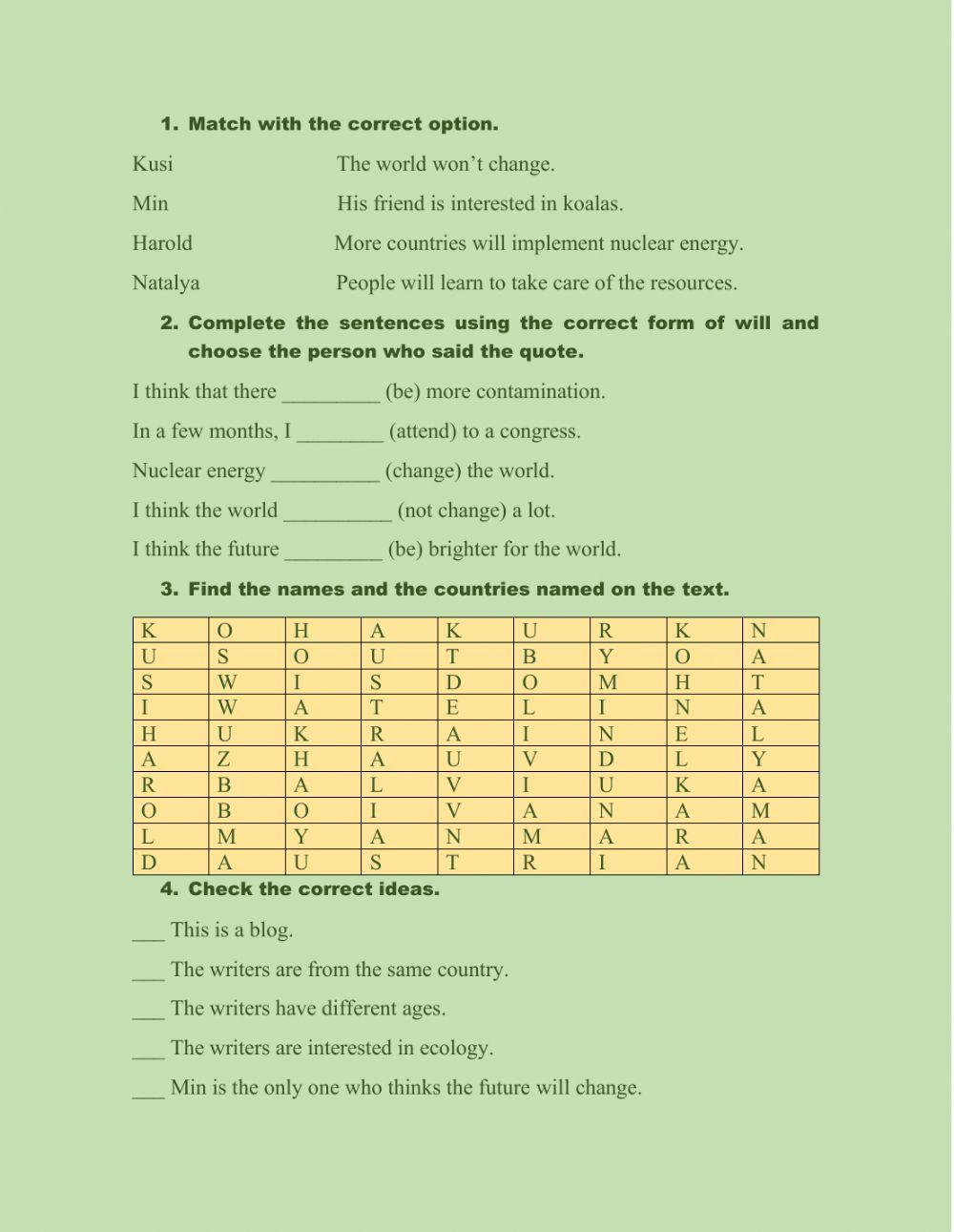 Reading Exercise: Ecoblog