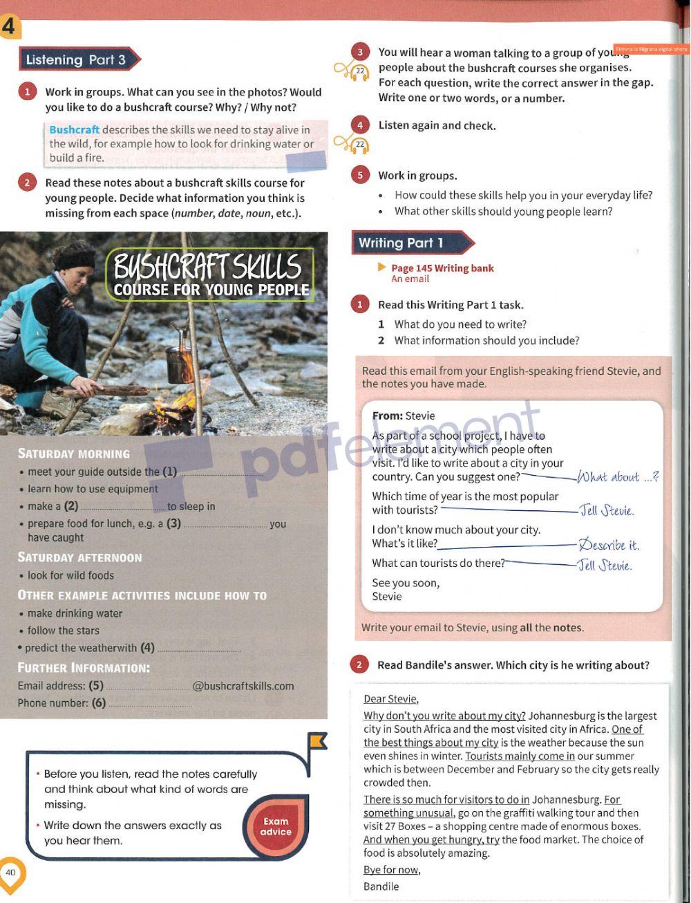 Student´s Book page 40. Listening