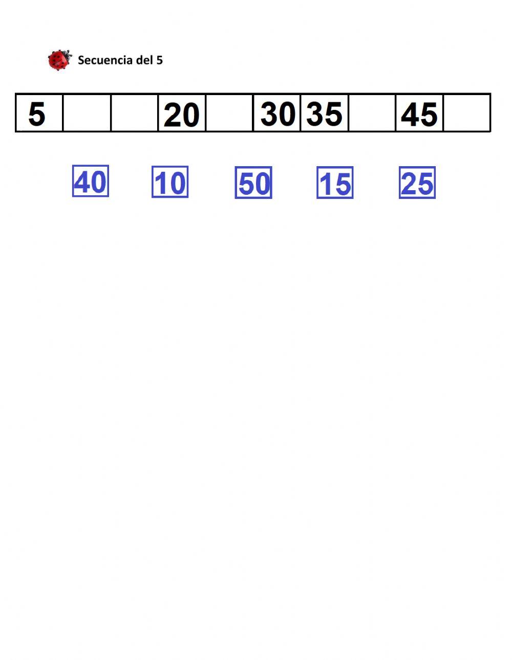 Secuencias tablas de multiplicar 1 al 5