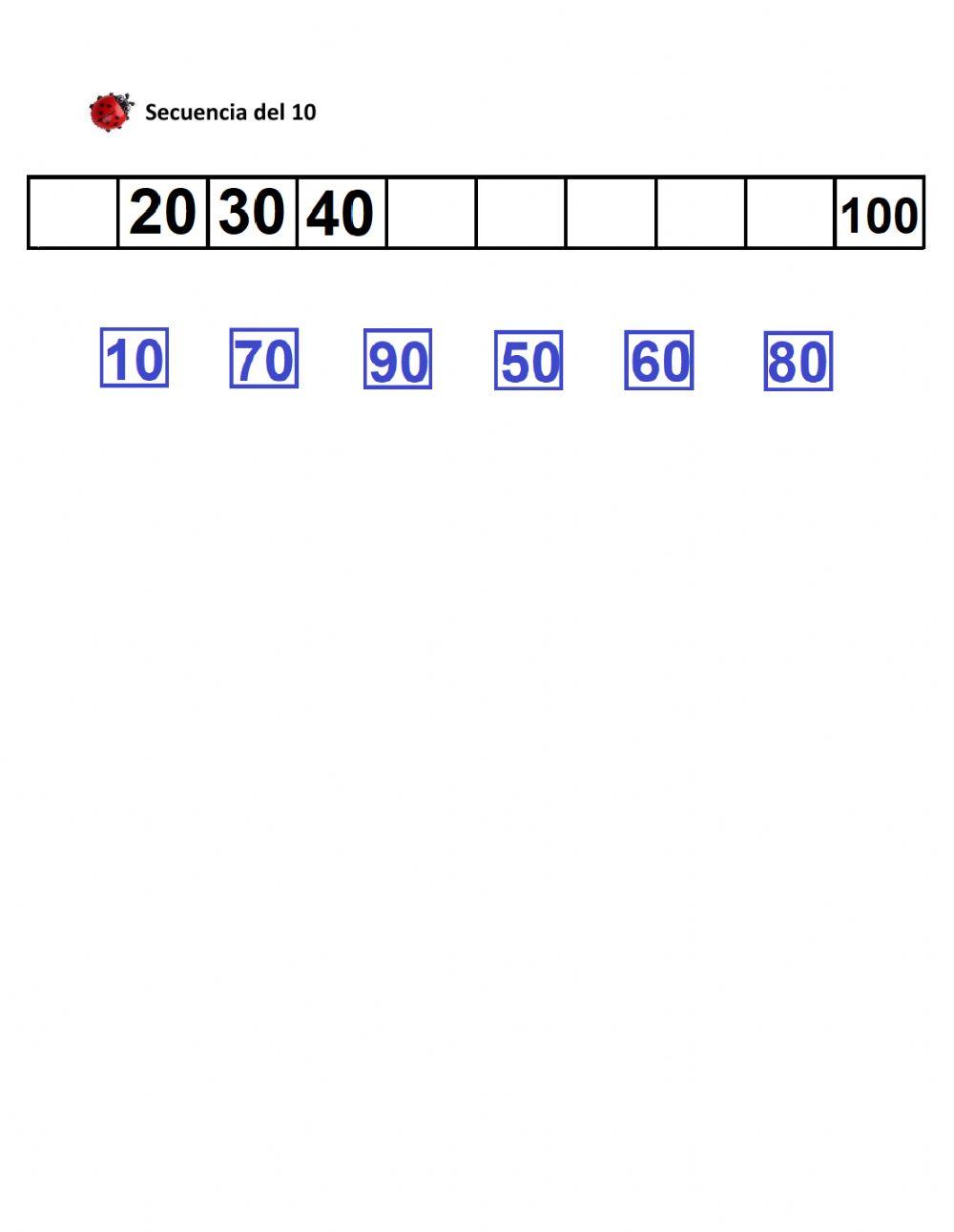 Secuencias tablas de multiplicar 7 al 10