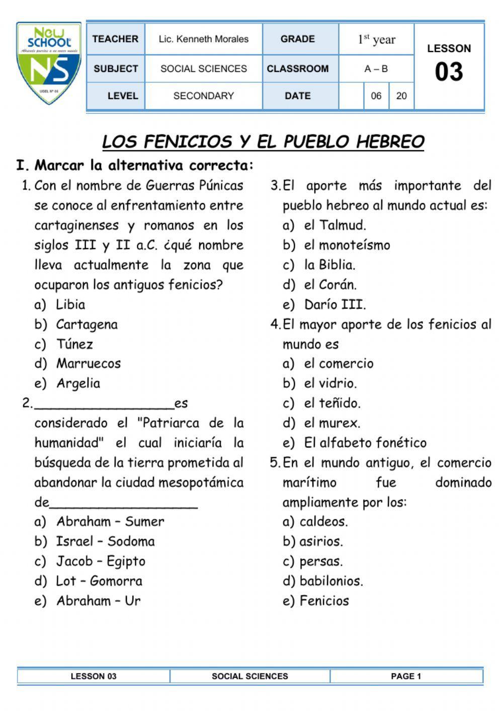 Los fenicios y el pueblo hebreo