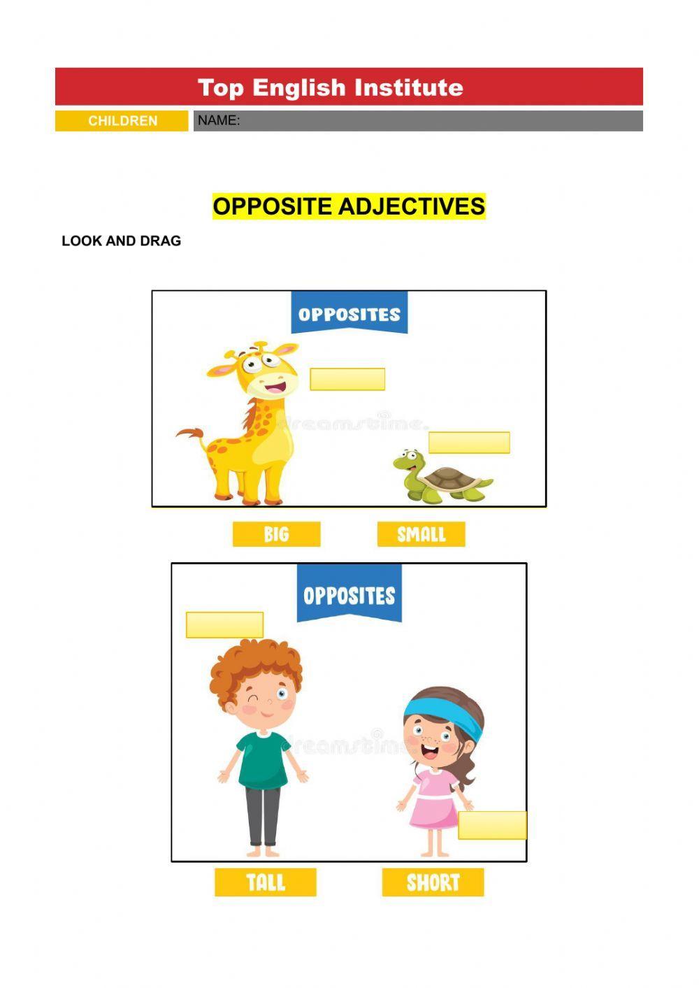 Opposite adjectives