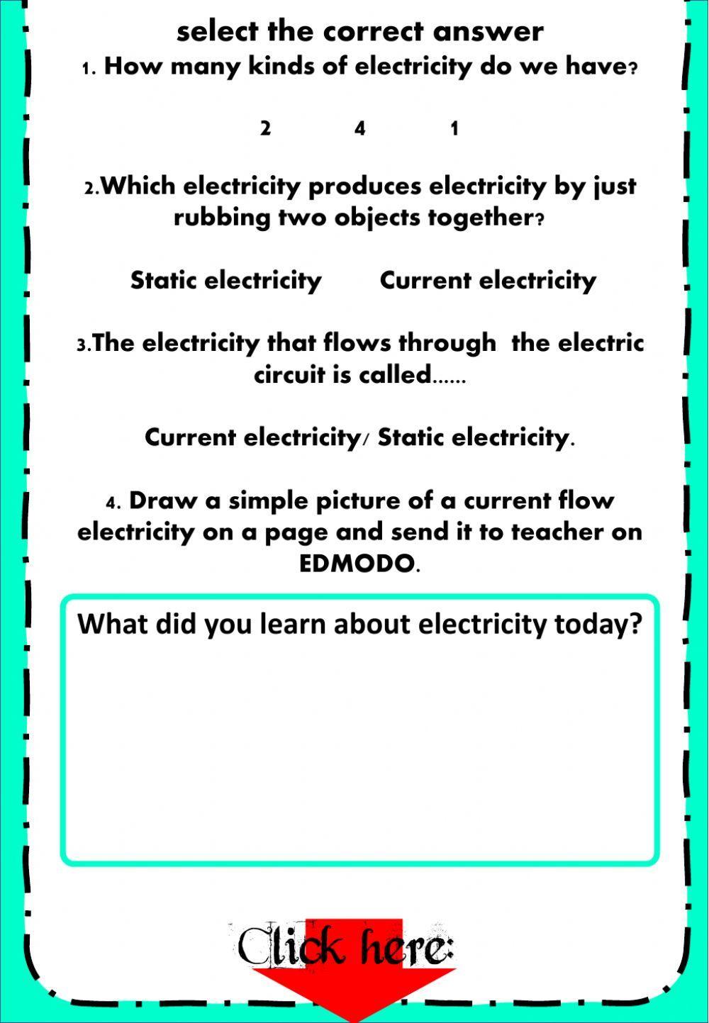Week 16 - Science - Types of Electricity