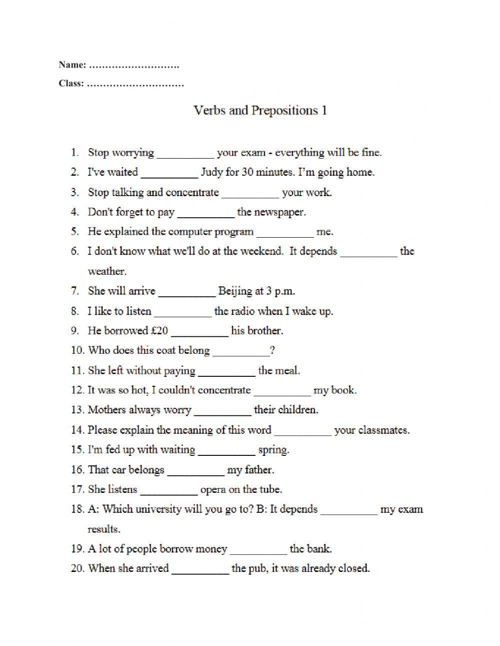Verb + Preposition