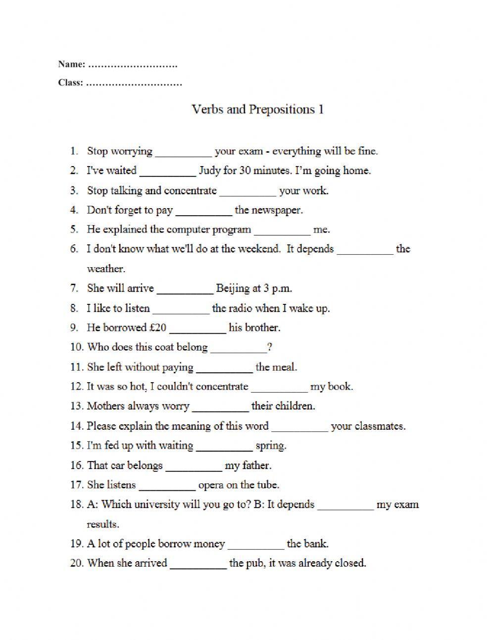 Verb + Preposition