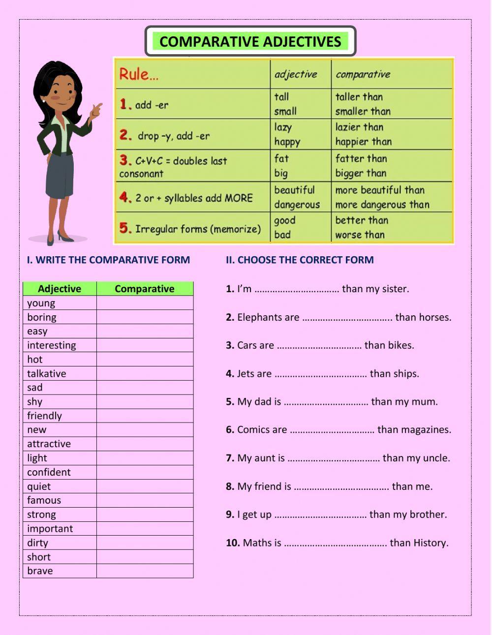 Comparative adjectives