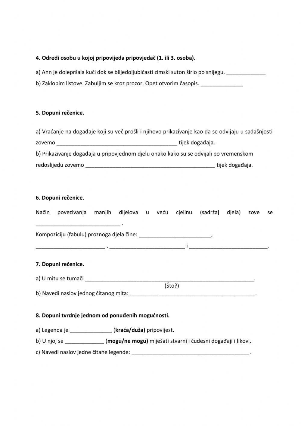 Primjer završne provjere književnosti 7.