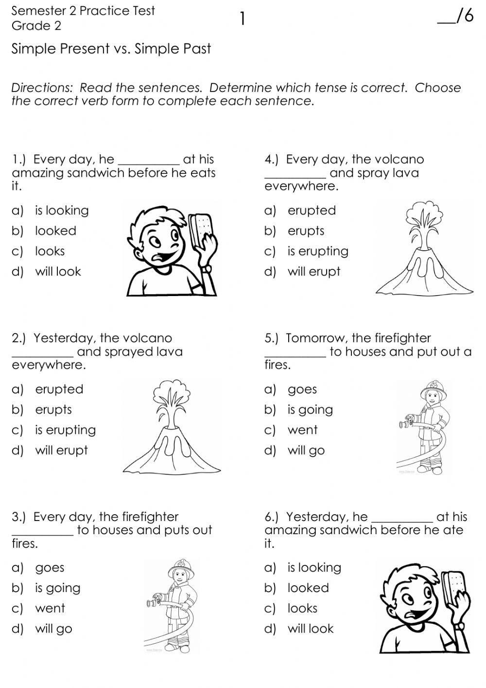 Simple Present vs. Simple Past Practice Test