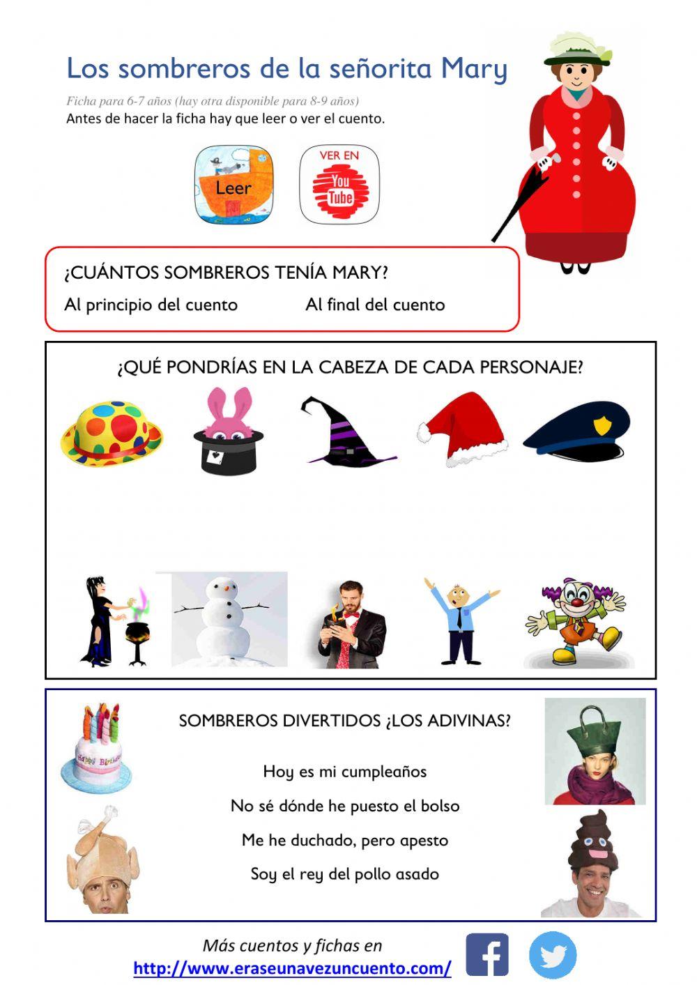 Los sombreros de la Señorita Mary 6-7 años Los sombreros de la Señorita Mary 6-7 años