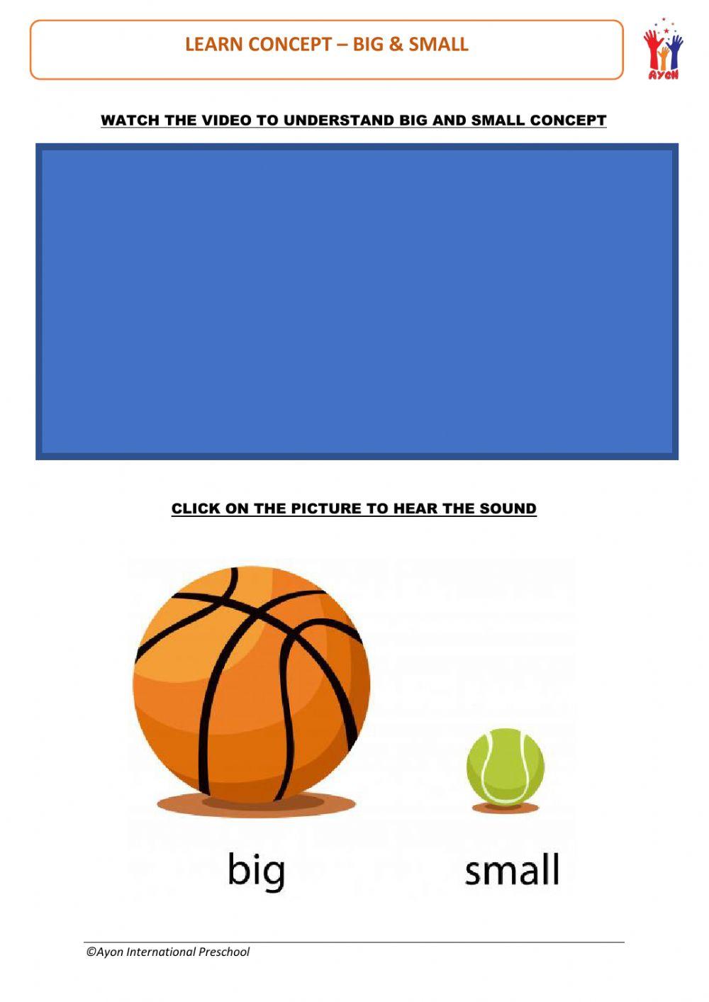Big-Small info online exercise for | Live Worksheets