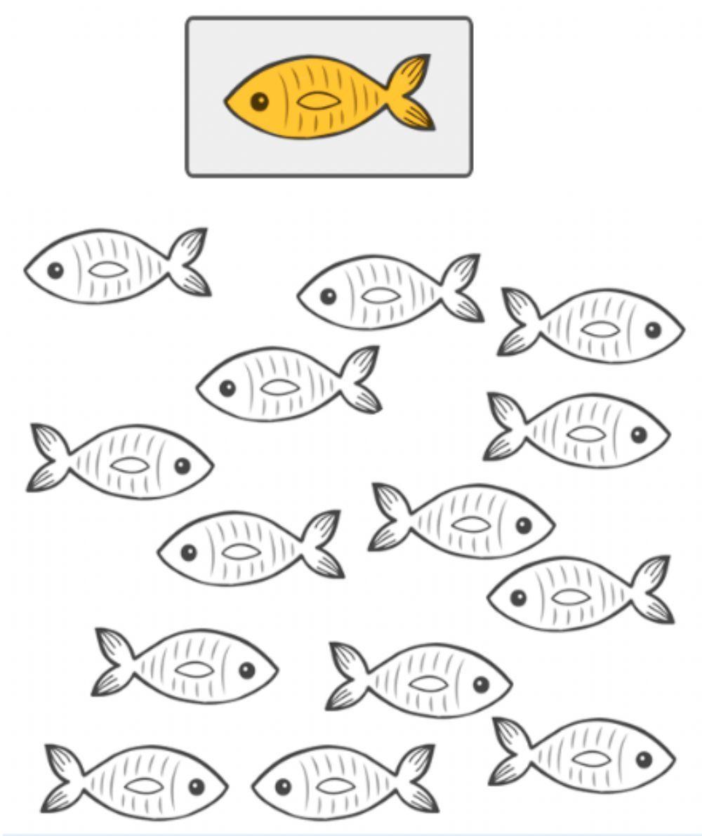 Haz clic sobre los peces que nadan hacia la izquierda