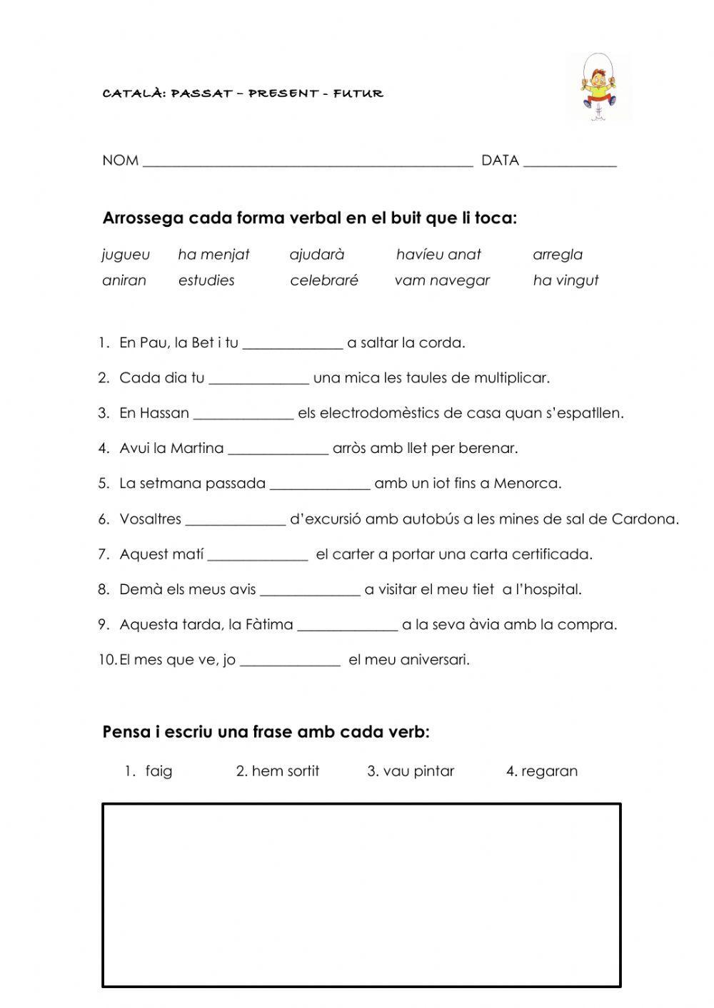 Temps verbals: passat-present-futur