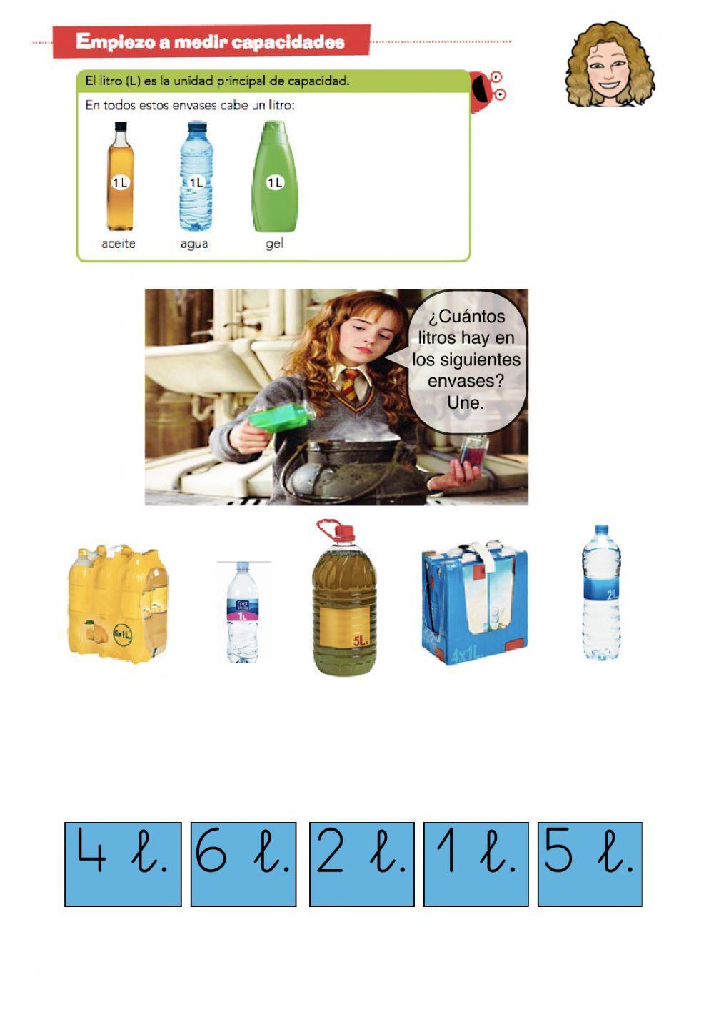Medir capacidades. Litro