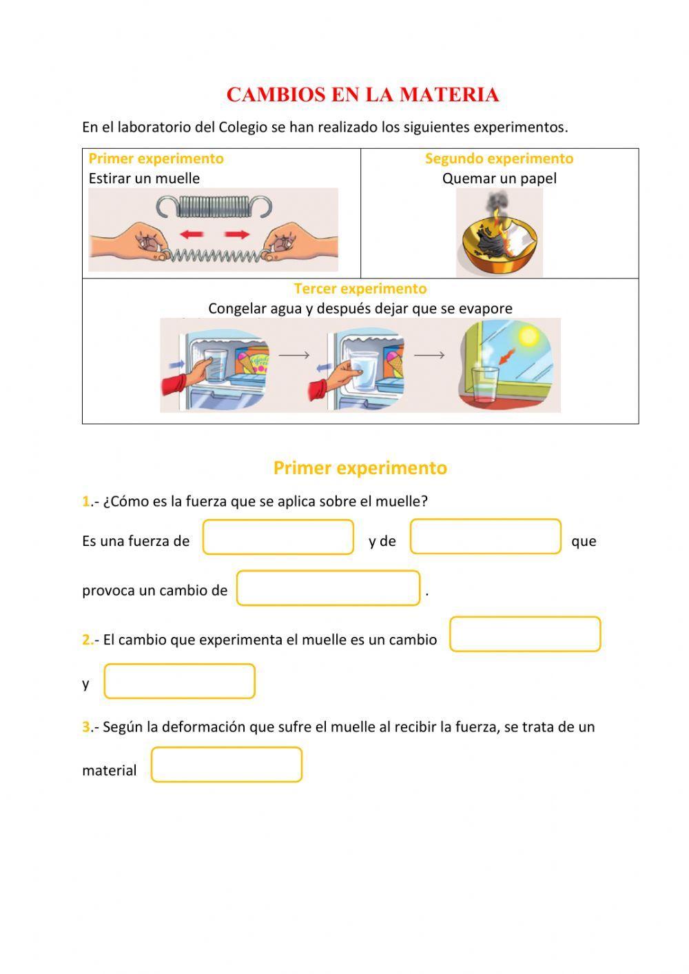 Los cambios en la materia