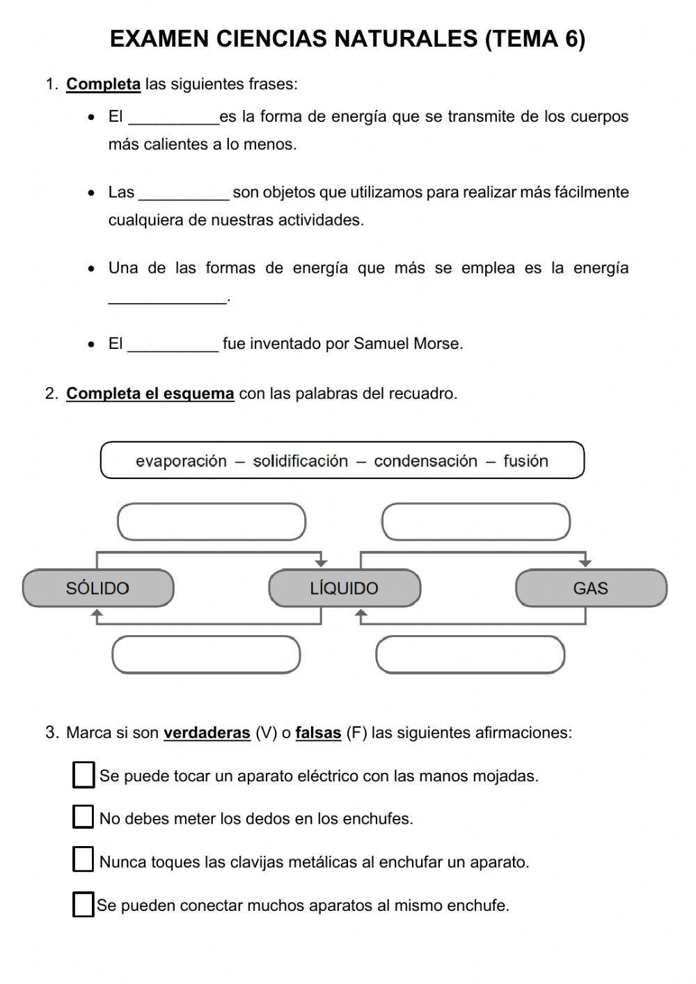 Examen tema 6 C. Naturales