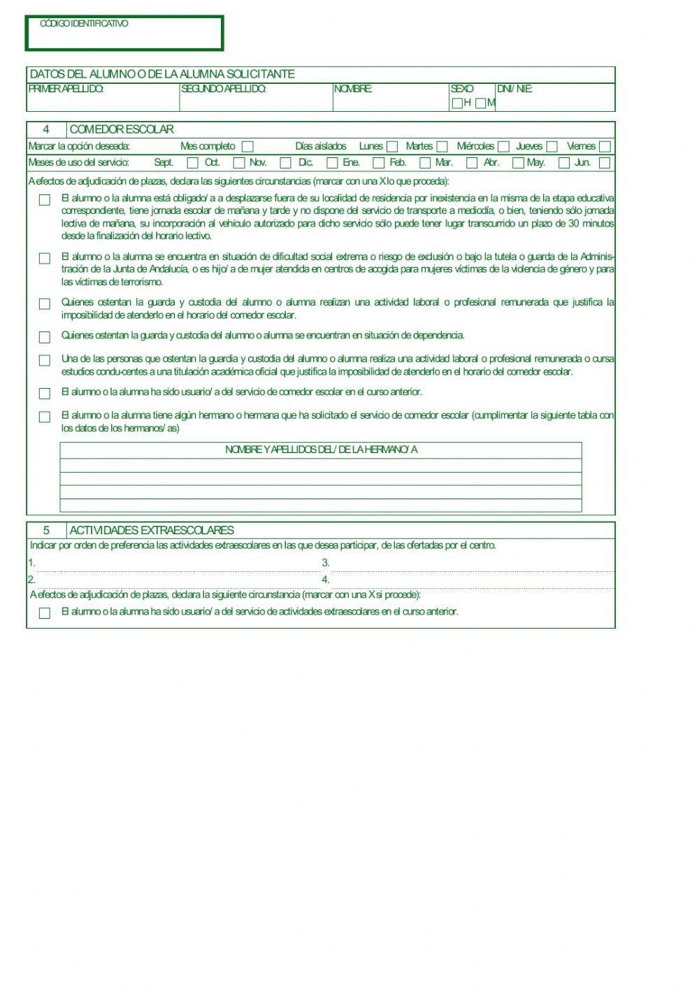 Matriculación infantil-primaria colegios