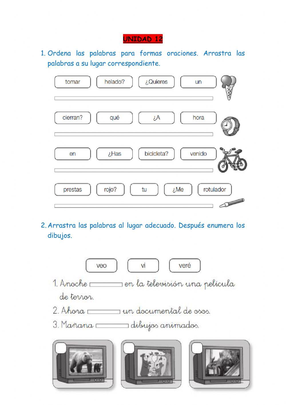 Lengua Unidad 12 primero