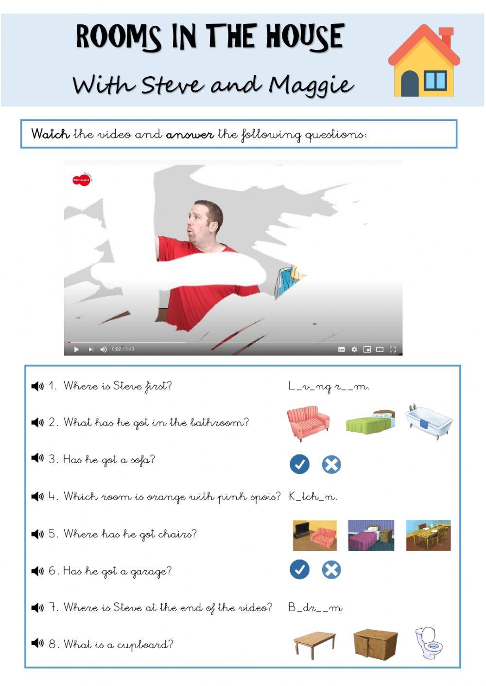 Rooms in the house with Steve and Maggie