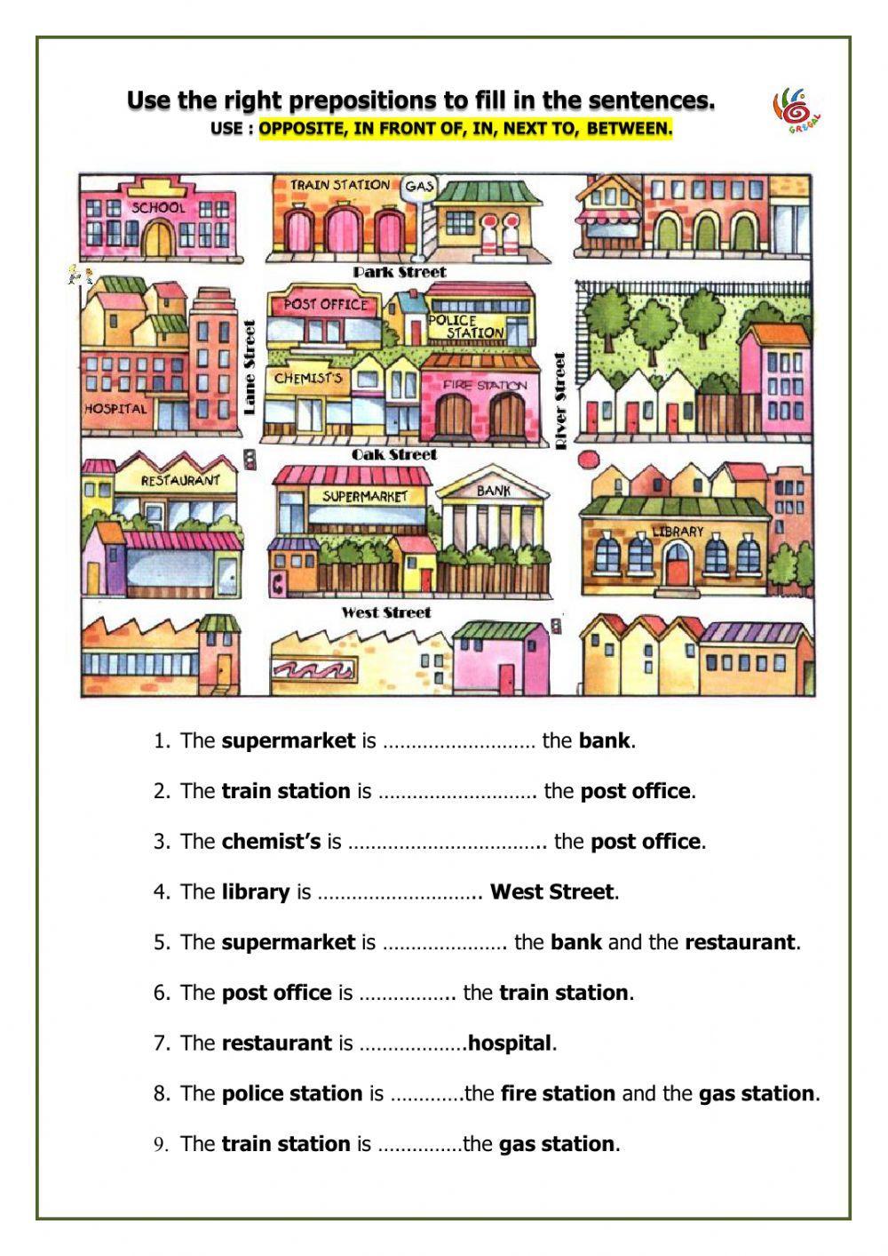 Prepositions and town