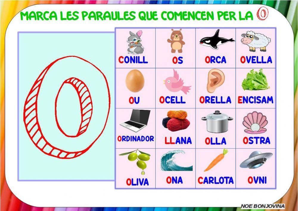 Marca les que comencen per o Marca les que comencen per o