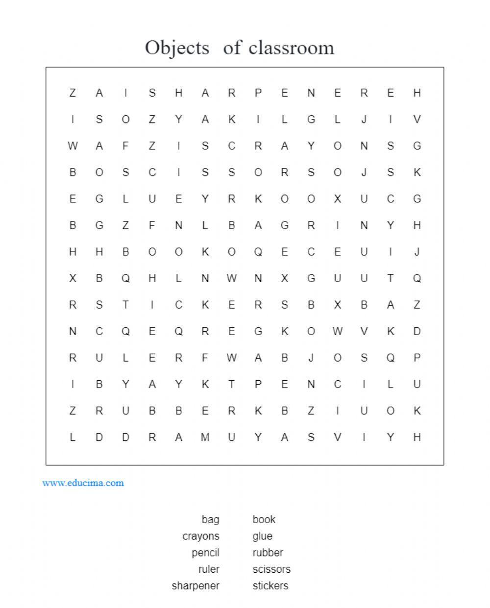 Objects of classroom