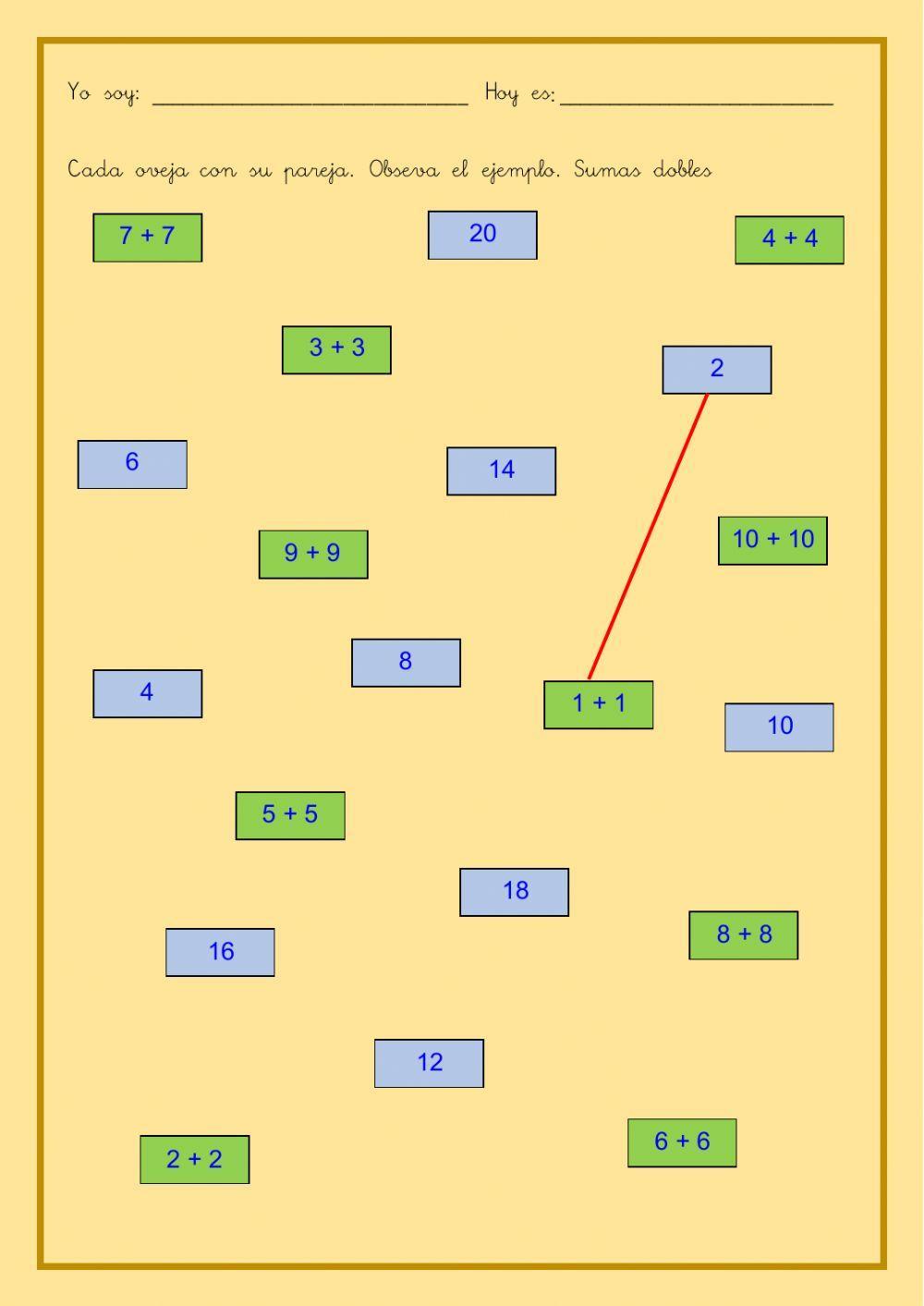 OAOA Cada oveja con su pareja 1 Sumas dobles