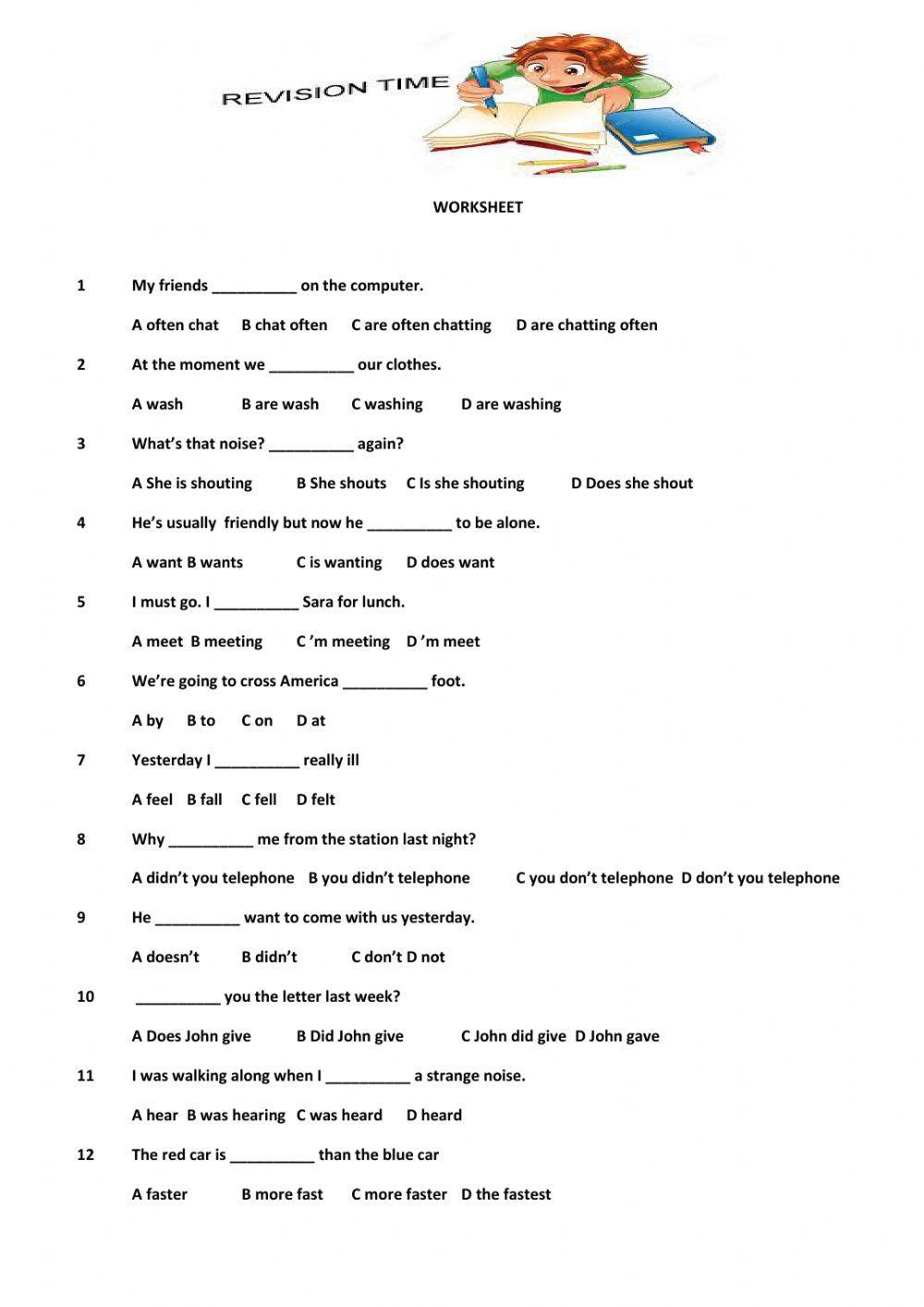 Worksheet- Revision