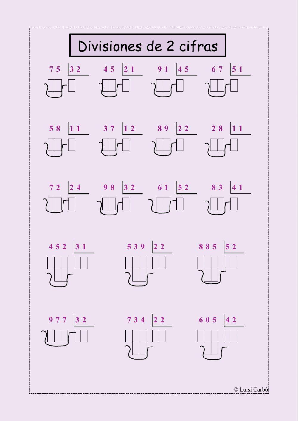 Divisiones de dos cifras 2