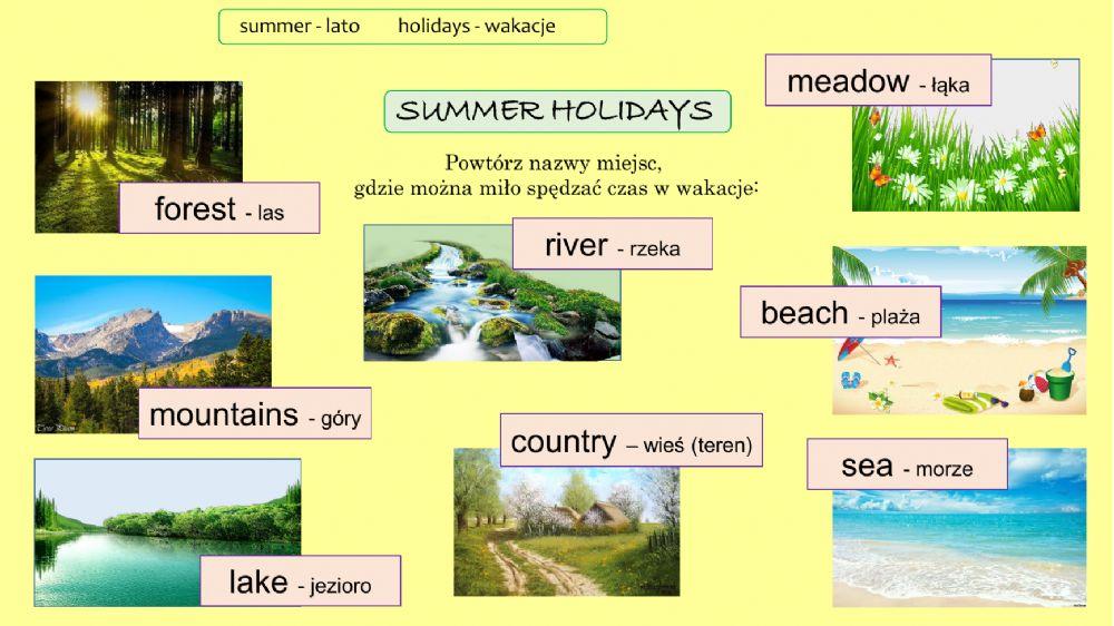 Summer holidays PLACES