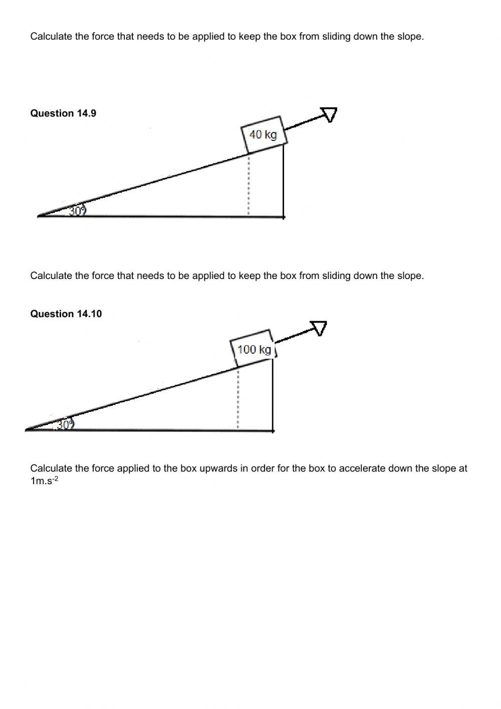 Newton laws worksheet 14